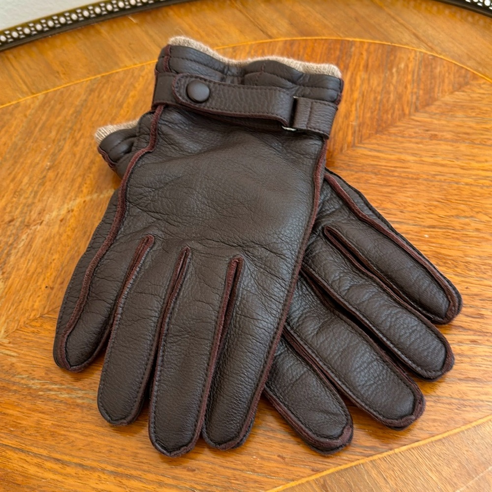 MARTELLI Glove Factory 1967 Italy - Leather gloves cashmere lined - brown/tan